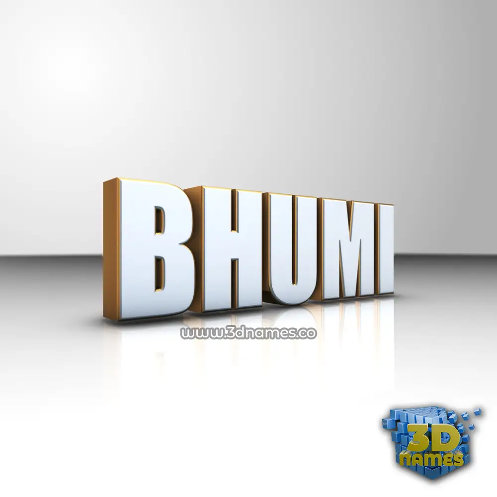 bhumi in White'n'Gold style - 3D name wallpaper