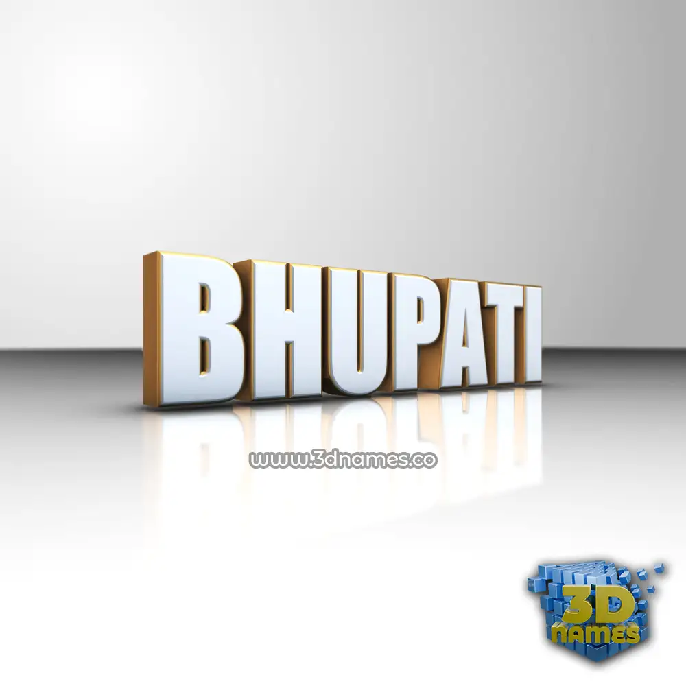 bhupati in White'n'Gold style - 3D name wallpaper