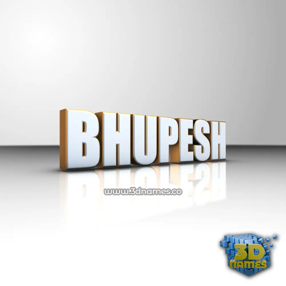 bhupesh in White'n'Gold style - 3D name wallpaper