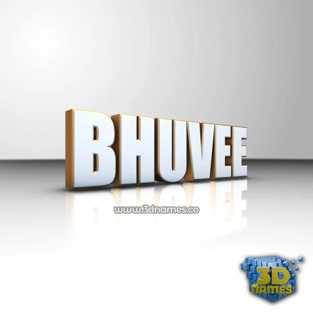bhuvee in White'n'Gold style - 3D name wallpaper