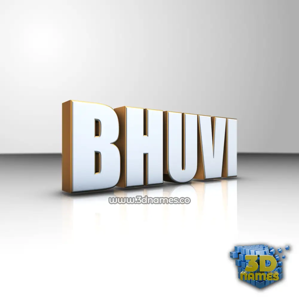 bhuvi in White'n'Gold style - 3D name wallpaper