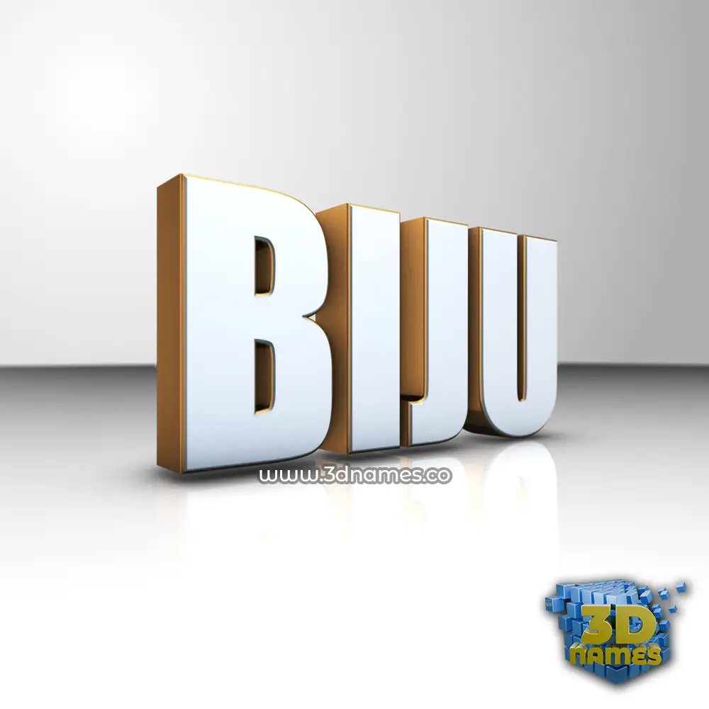 biju in White'n'Gold style - 3D name wallpaper