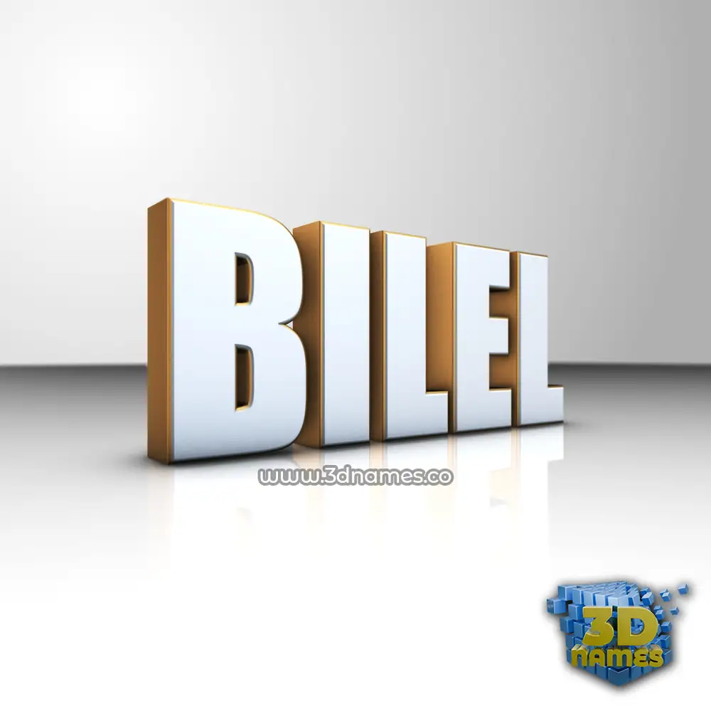bilel in White'n'Gold style - 3D name wallpaper