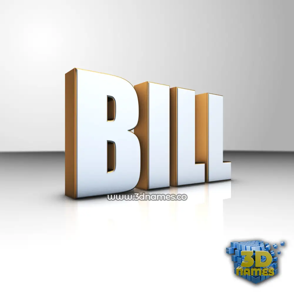 bill in White'n'Gold style - 3D name wallpaper