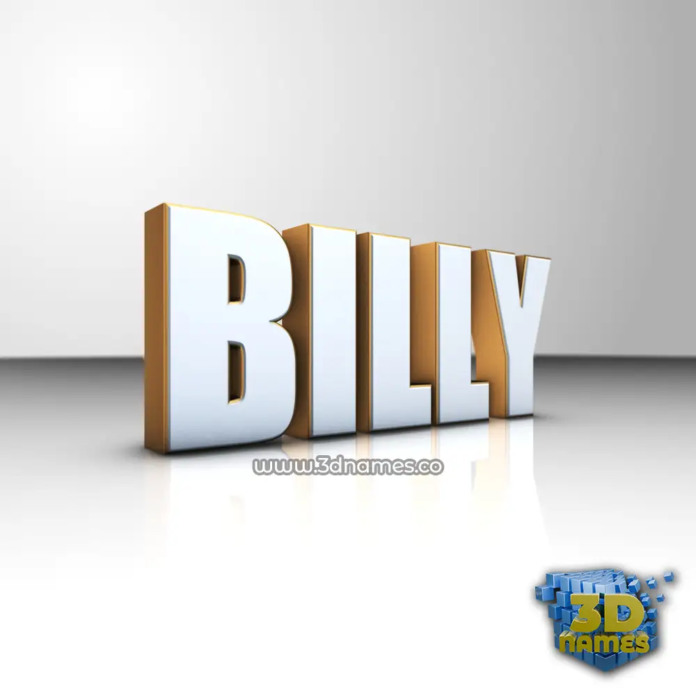 billy in White'n'Gold style - 3D name wallpaper