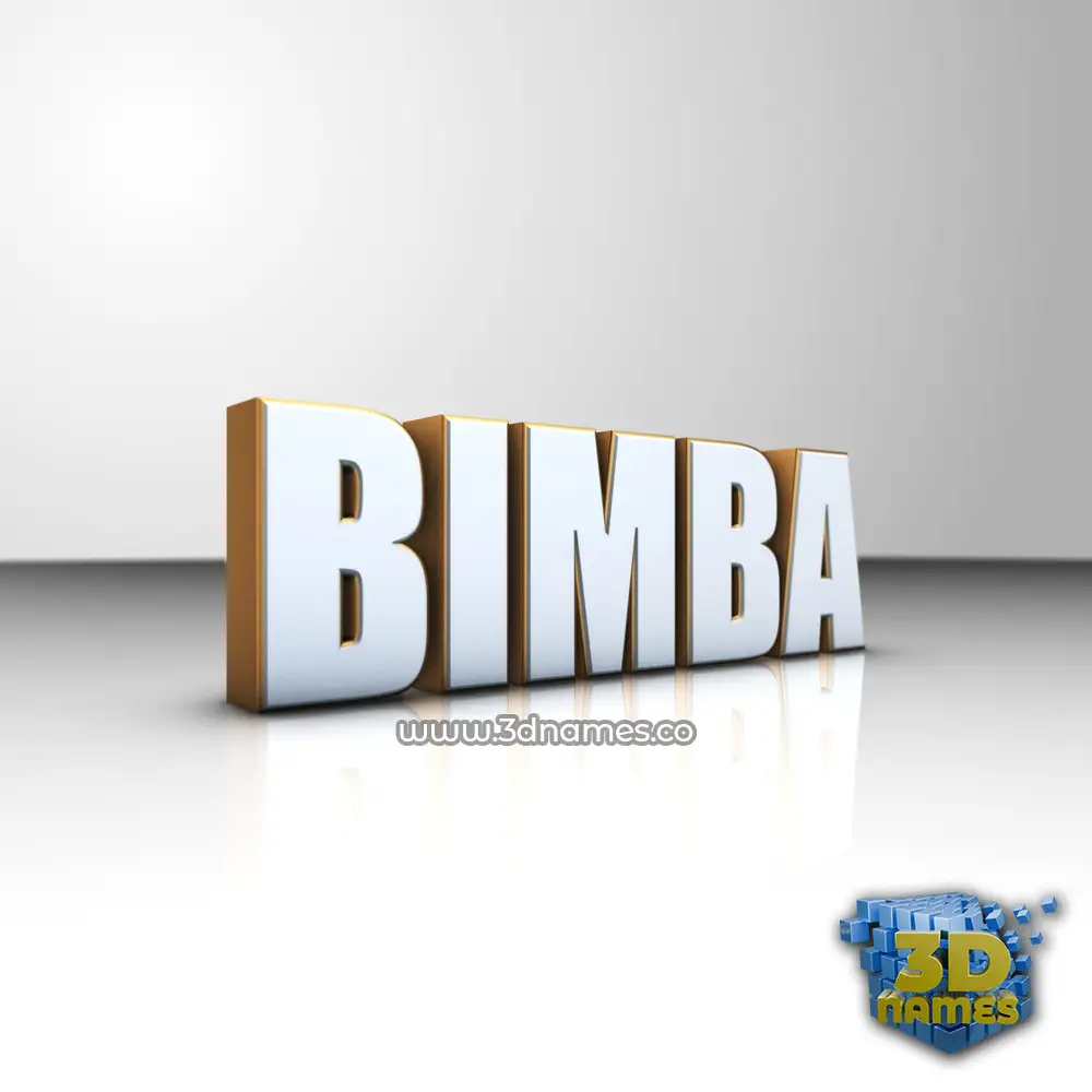 bimba in White'n'Gold style - 3D name wallpaper