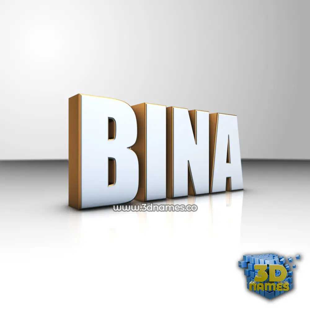 bina in White'n'Gold style - 3D name wallpaper
