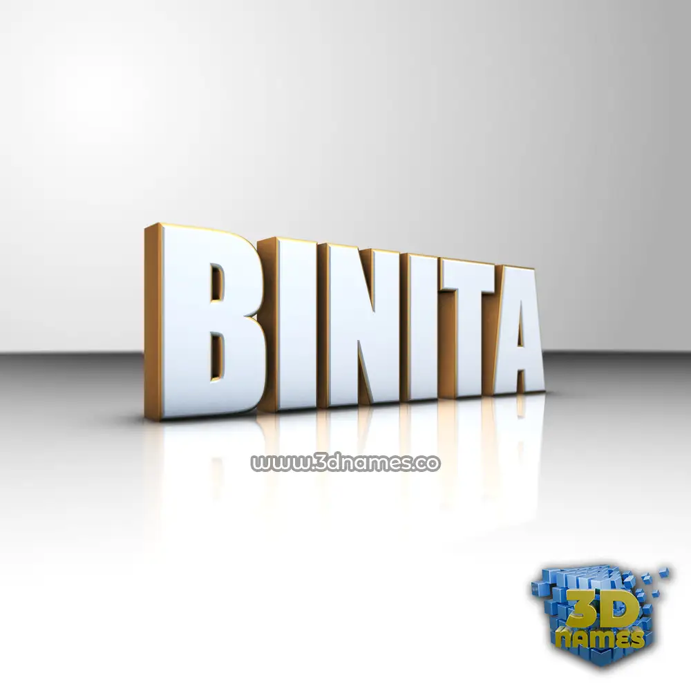 binita in White'n'Gold style - 3D name wallpaper