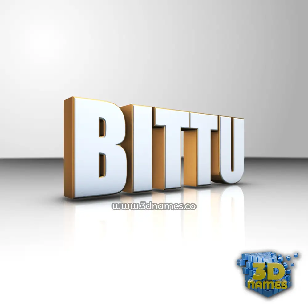 bittu in White'n'Gold style - 3D name wallpaper