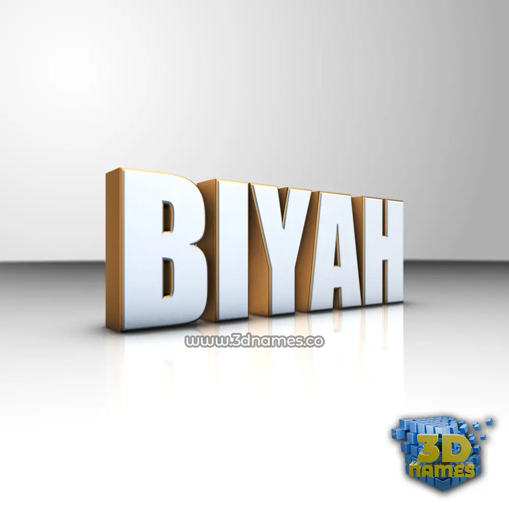 biyah in White'n'Gold style - 3D name wallpaper
