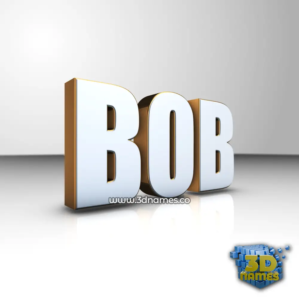 bob in White'n'Gold style - 3D name wallpaper