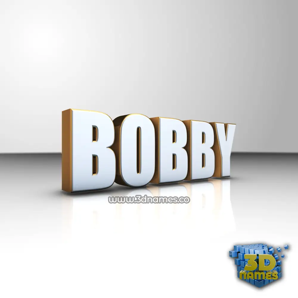 bobby in White'n'Gold style - 3D name wallpaper