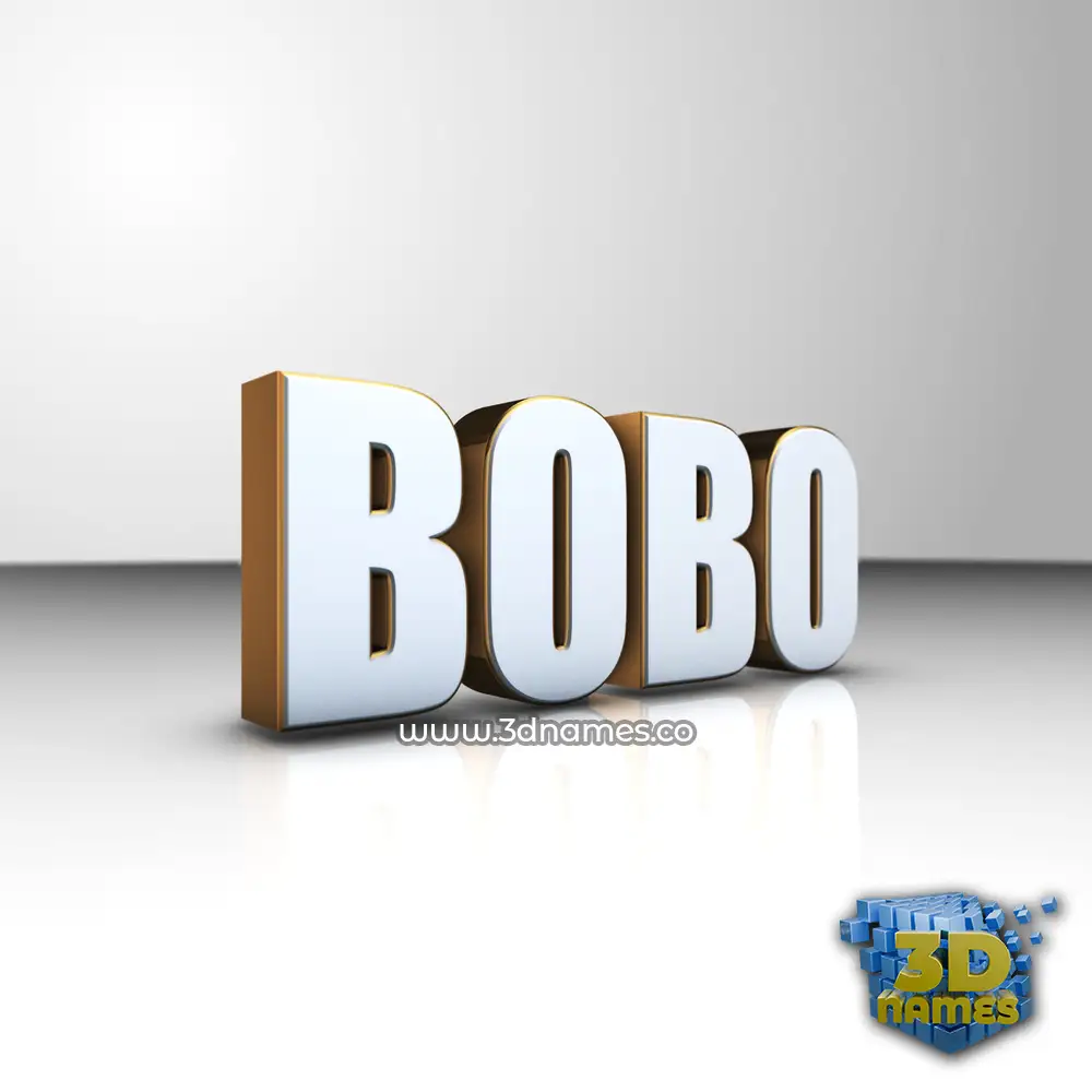 bobo in White'n'Gold style - 3D name wallpaper