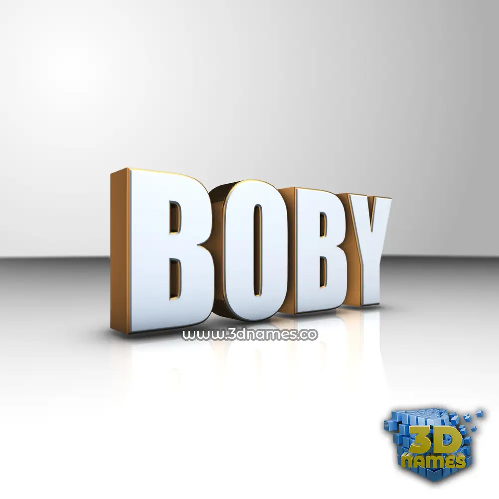 boby in White'n'Gold style - 3D name wallpaper