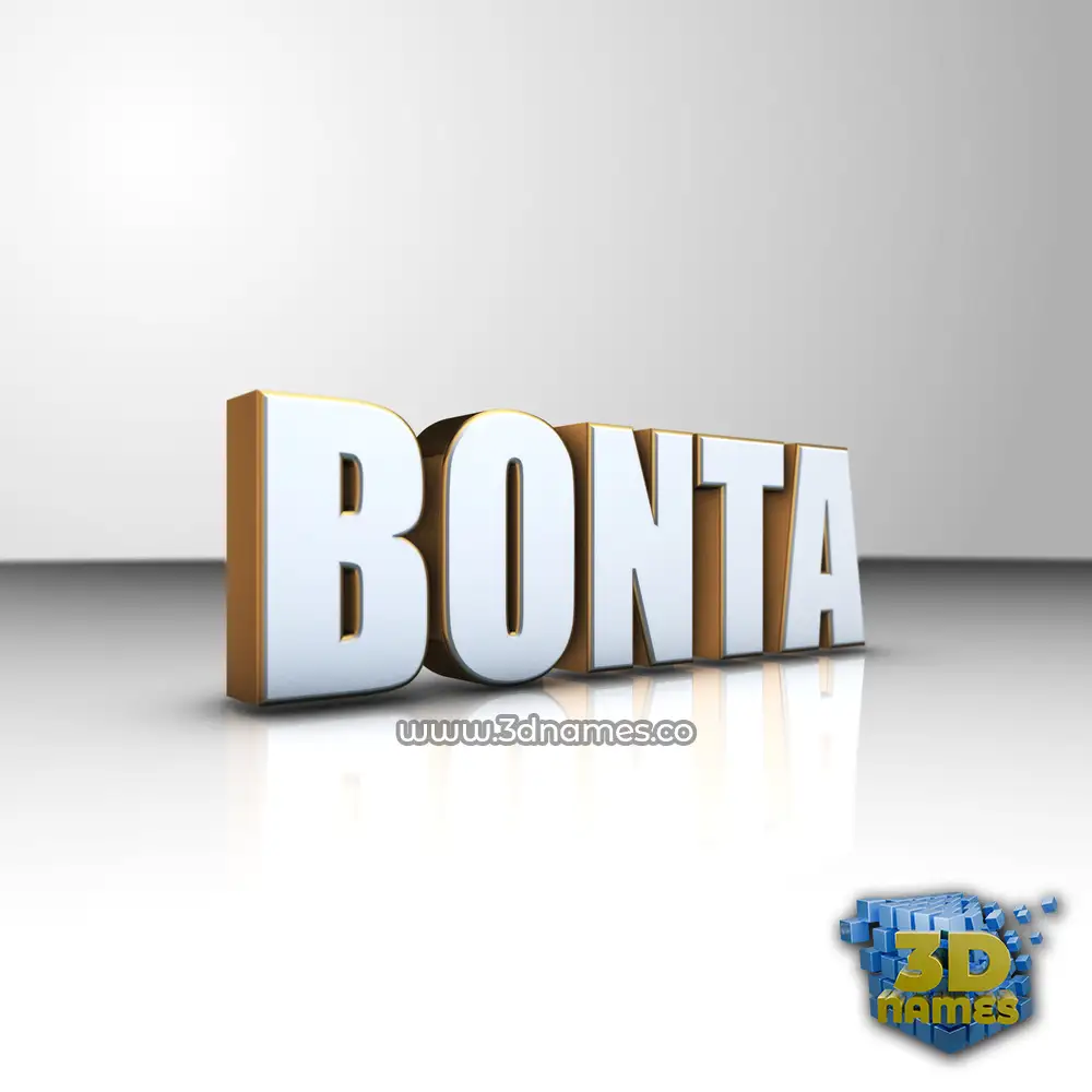 bonta in White'n'Gold style - 3D name wallpaper