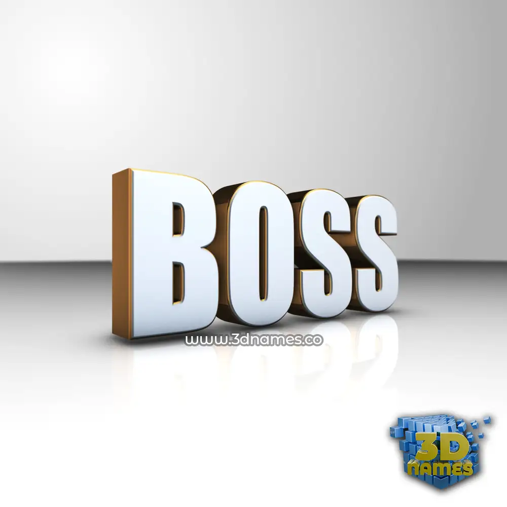 boss in White'n'Gold style - 3D name wallpaper