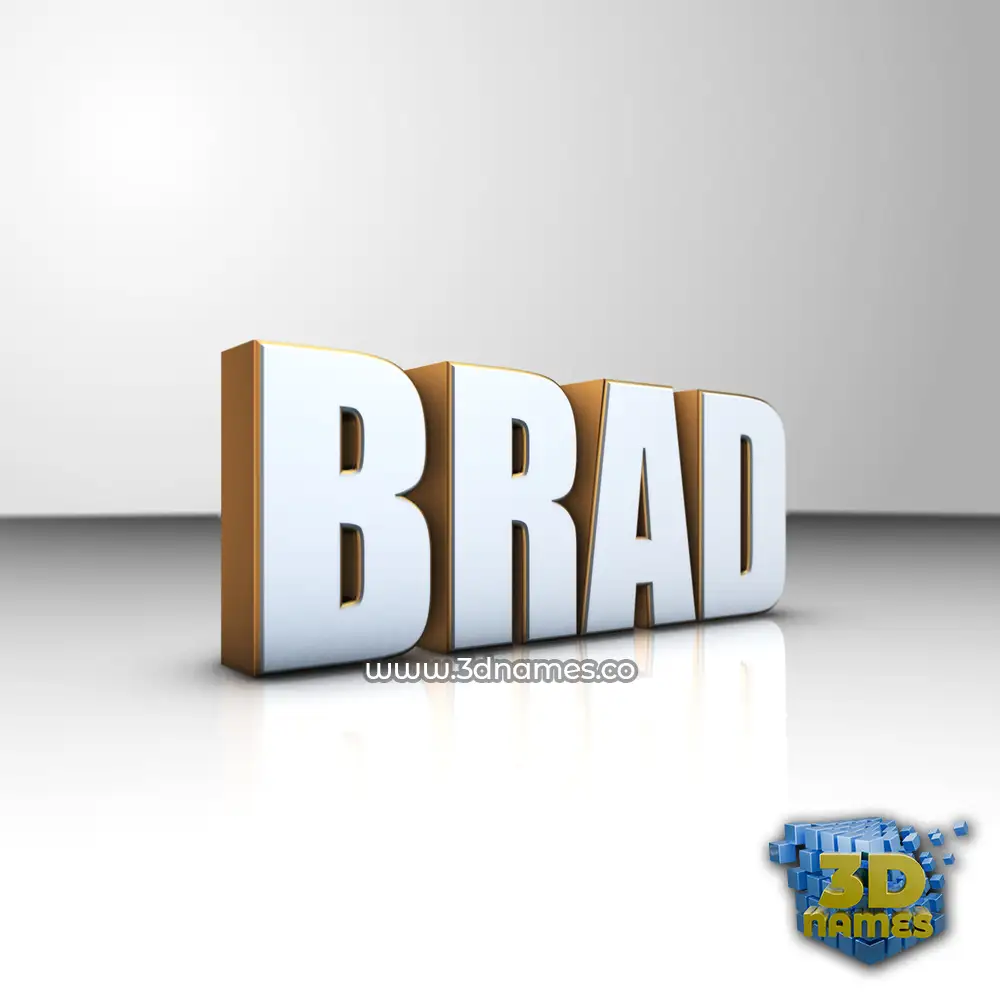 brad in White'n'Gold style - 3D name wallpaper