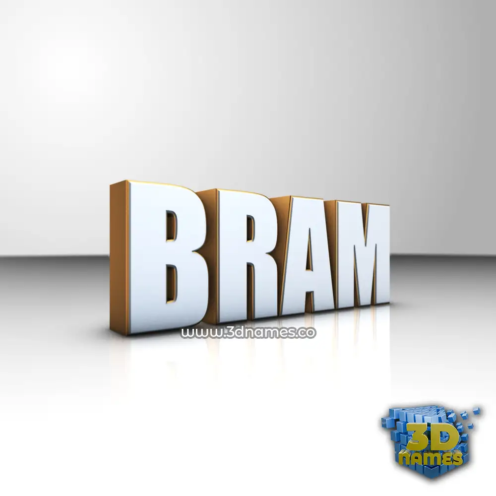 bram in White'n'Gold style - 3D name wallpaper