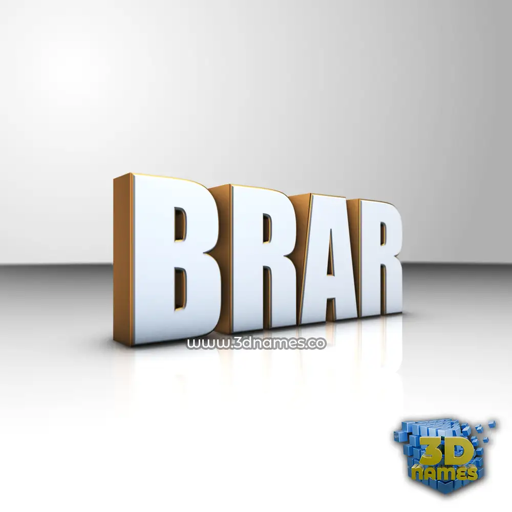 brar in White'n'Gold style - 3D name wallpaper