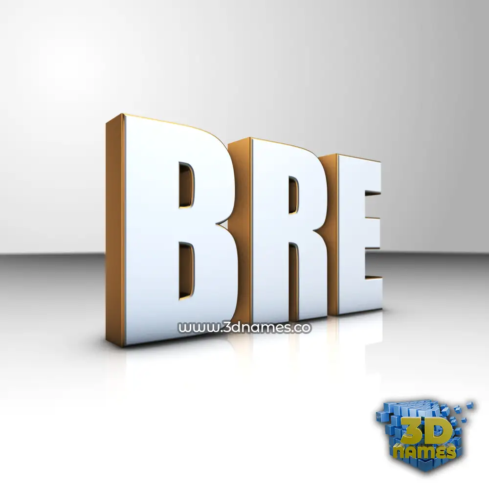 bre in White'n'Gold style - 3D name wallpaper