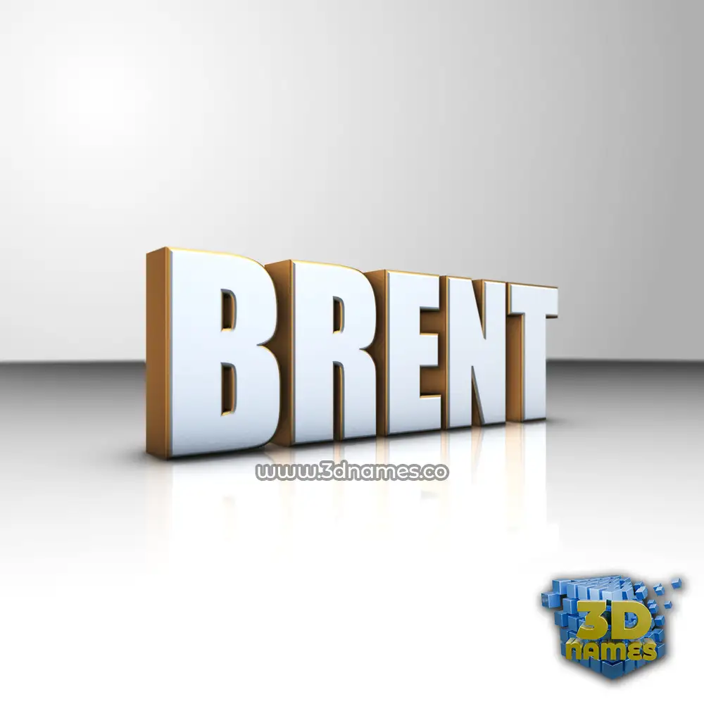brent in White'n'Gold style - 3D name wallpaper