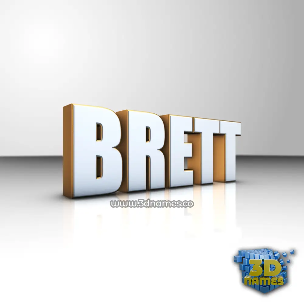 brett in White'n'Gold style - 3D name wallpaper
