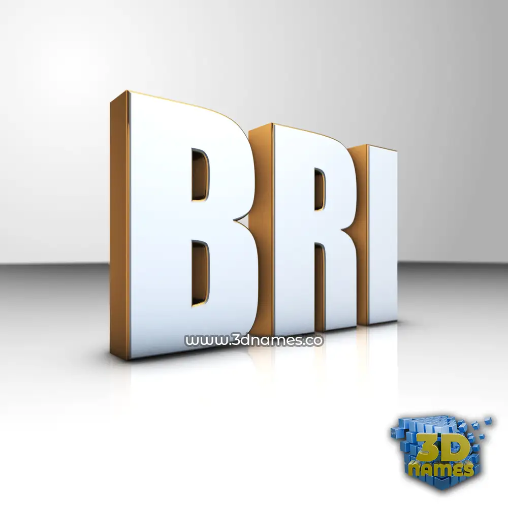 bri in White'n'Gold style - 3D name wallpaper