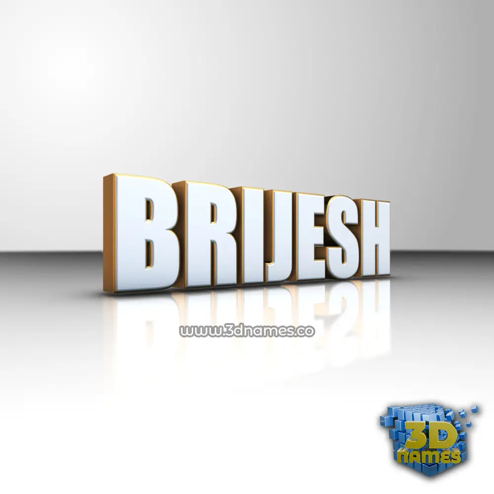 brijesh in White'n'Gold style - 3D name wallpaper
