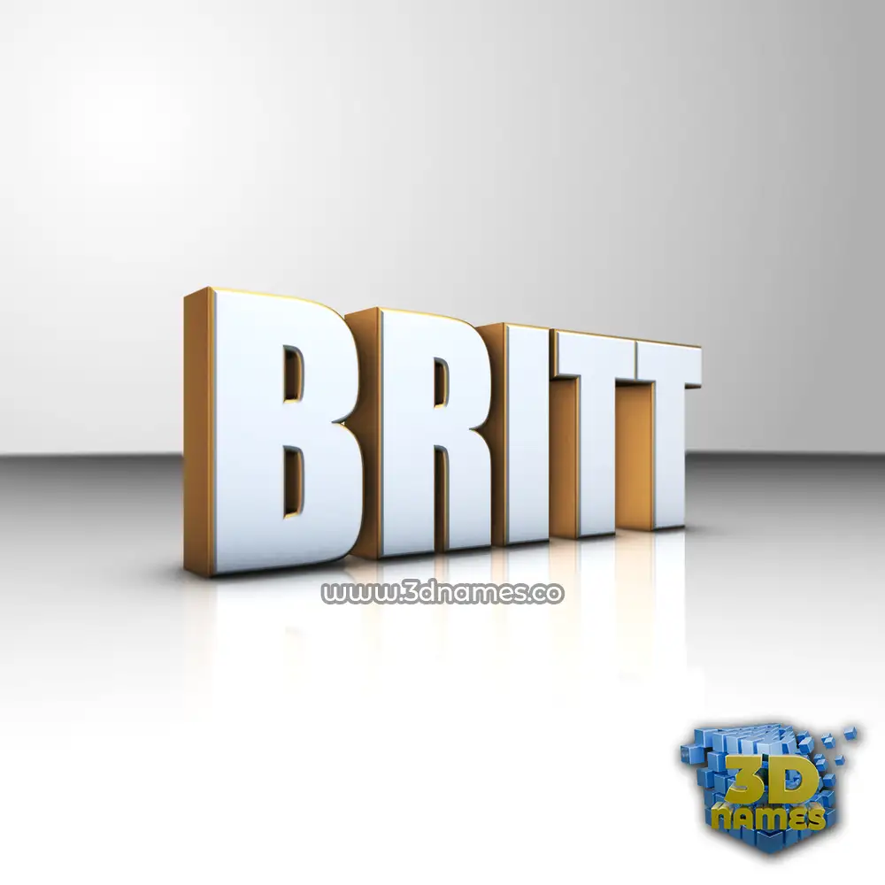 britt in White'n'Gold style - 3D name wallpaper