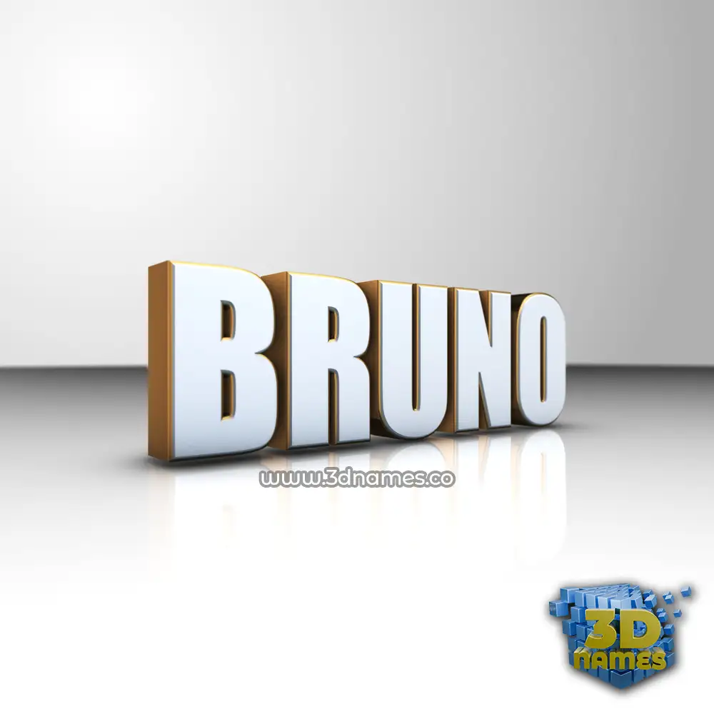 bruno in White'n'Gold style - 3D name wallpaper