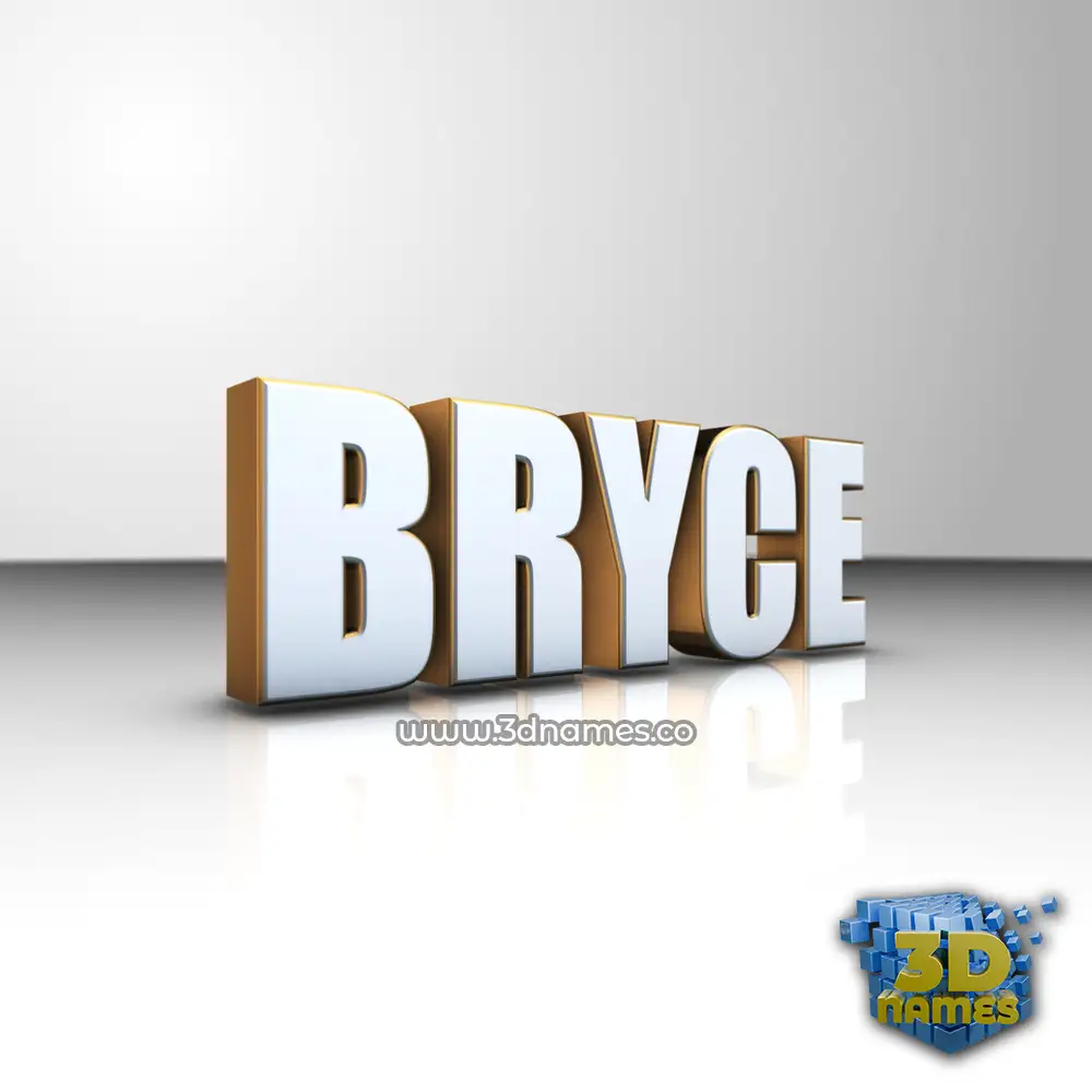 bryce in White'n'Gold style - 3D name wallpaper