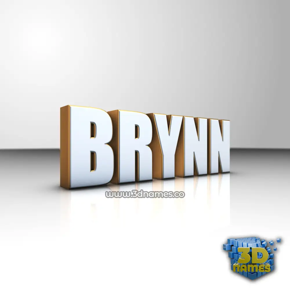 brynn in White'n'Gold style - 3D name wallpaper
