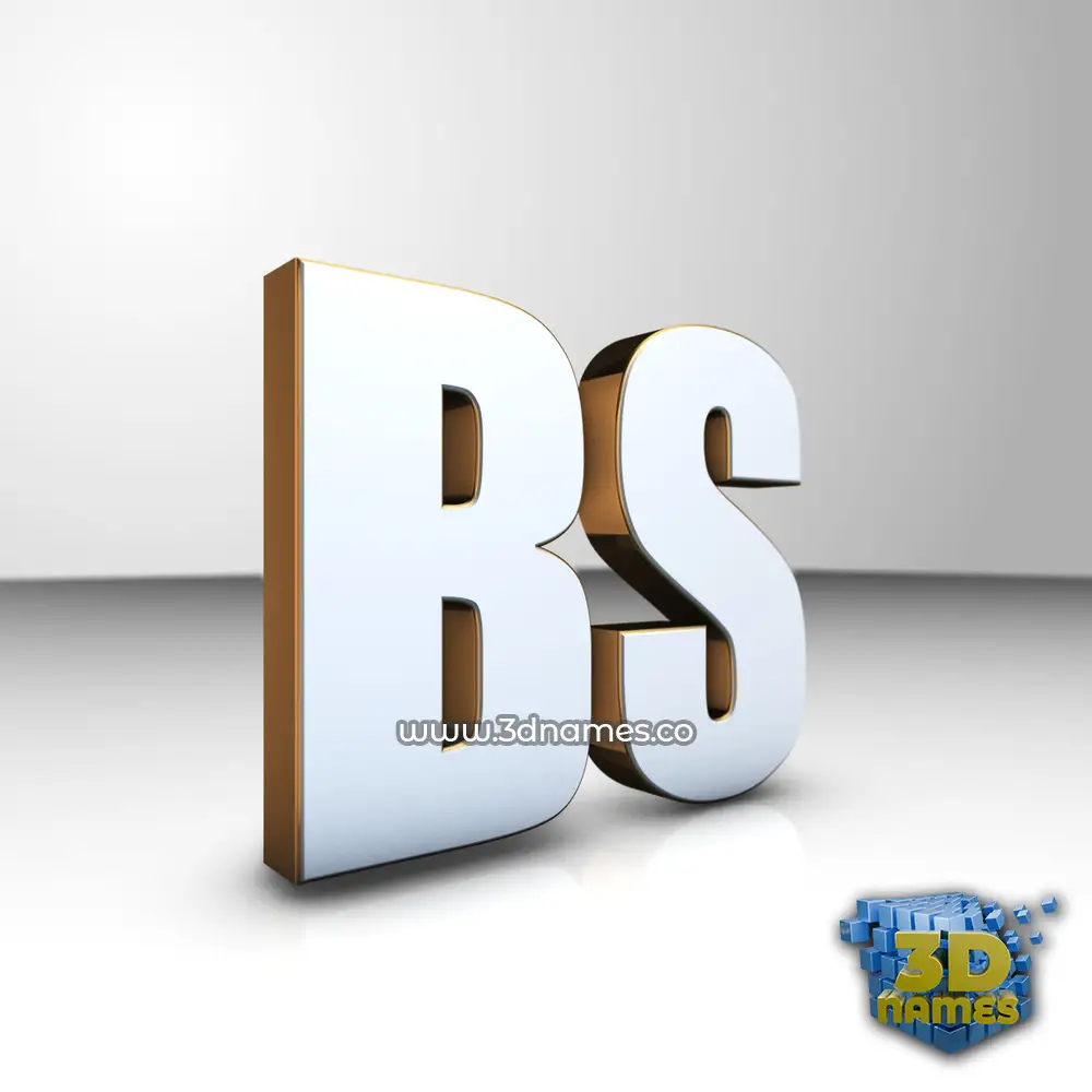 bs in White'n'Gold style - 3D name wallpaper