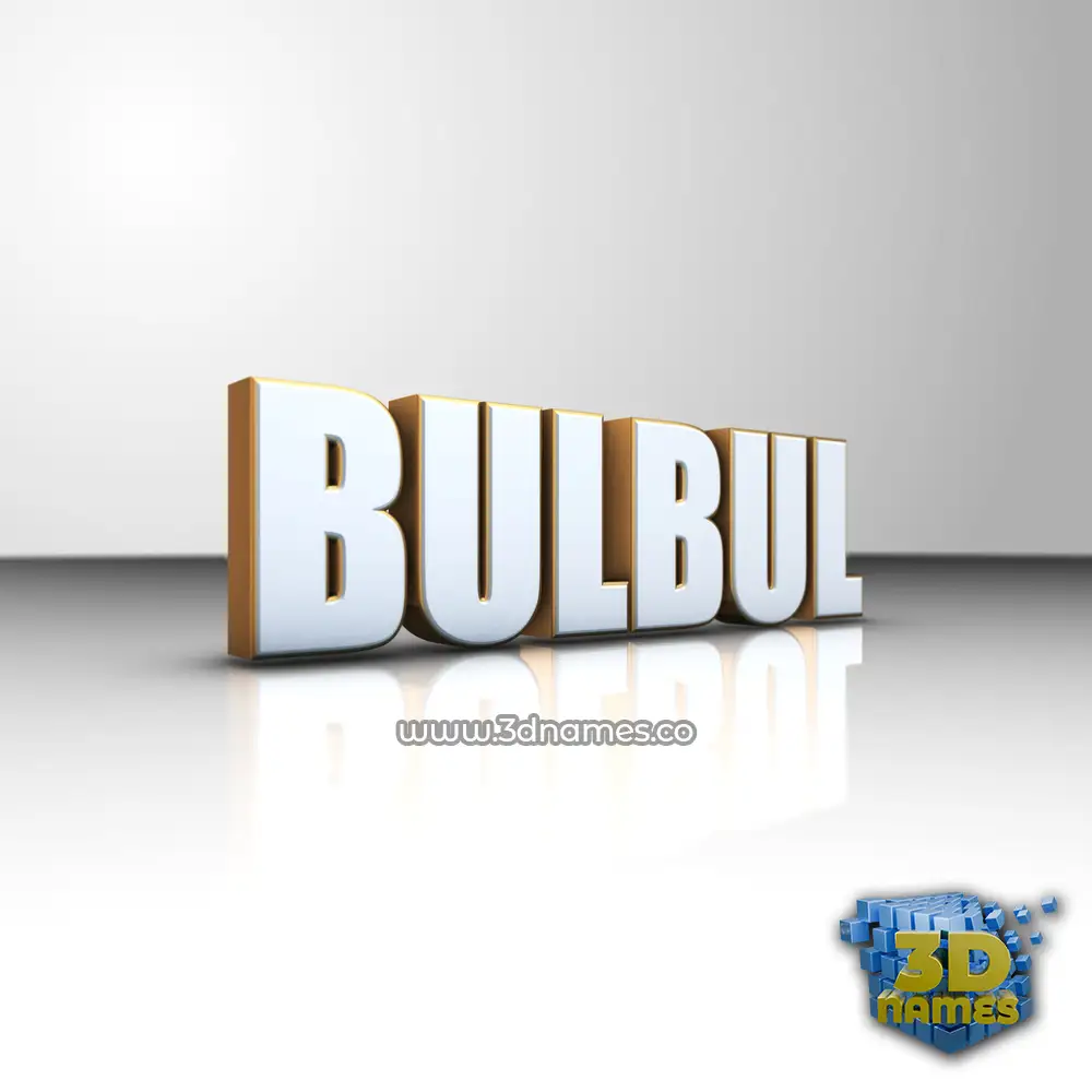 bulbul in White'n'Gold style - 3D name wallpaper