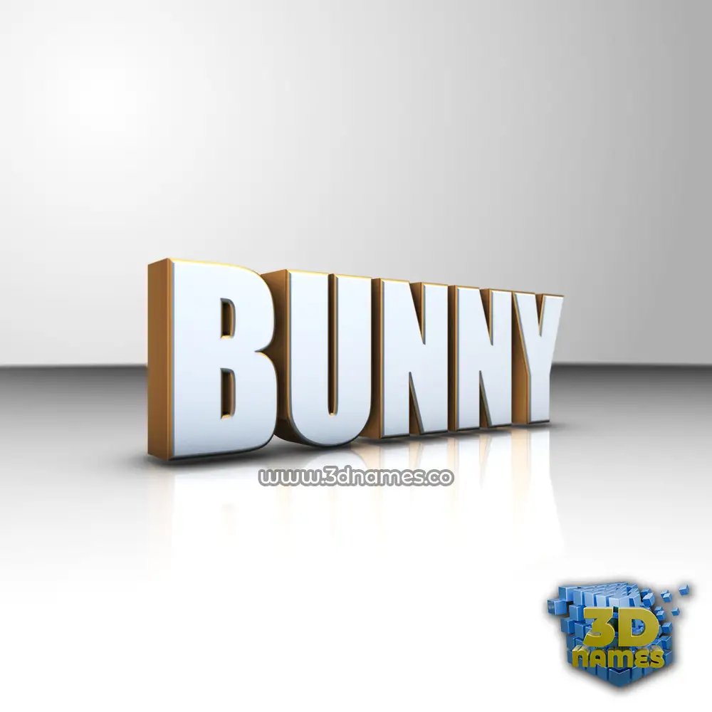bunny in White'n'Gold style - 3D name wallpaper