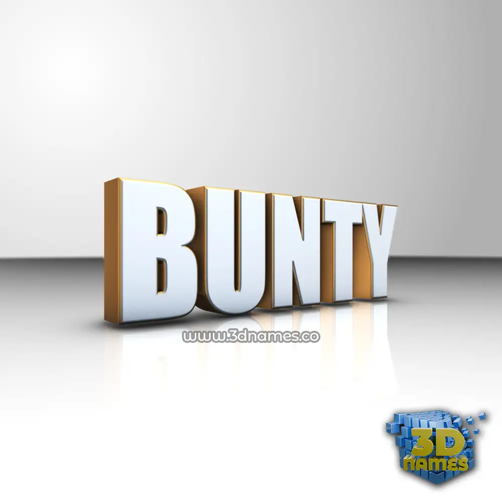 bunty in White'n'Gold style - 3D name wallpaper