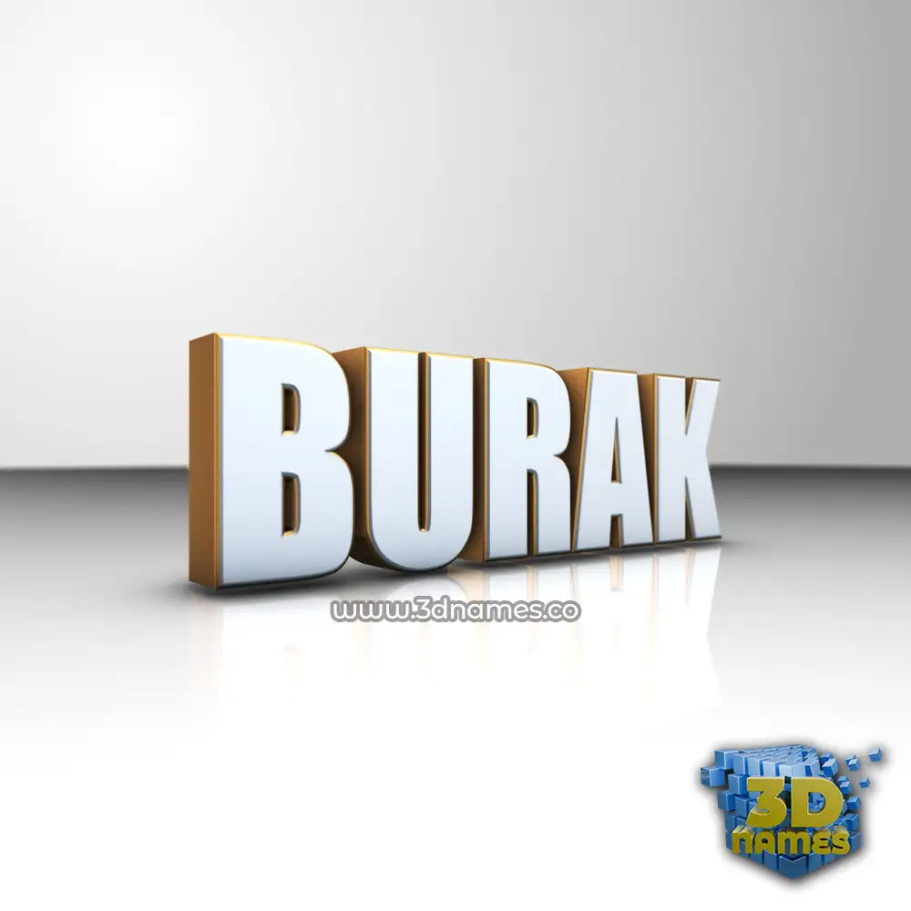 burak in White'n'Gold style - 3D name wallpaper