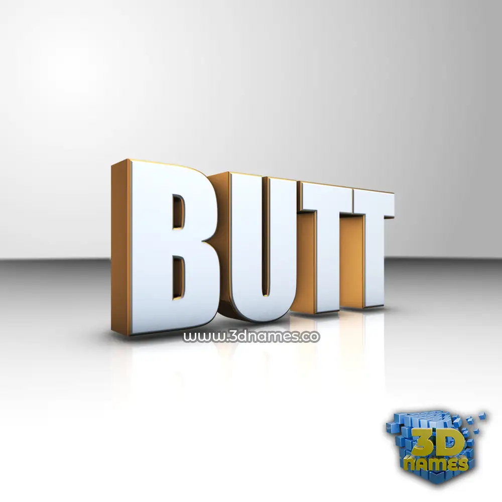 butt in White'n'Gold style - 3D name wallpaper