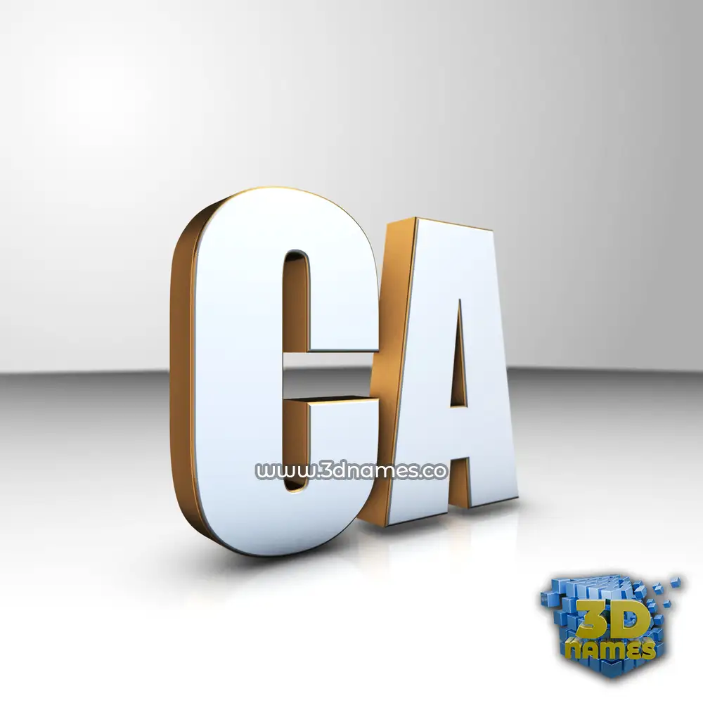 ca in White'n'Gold style - 3D name wallpaper