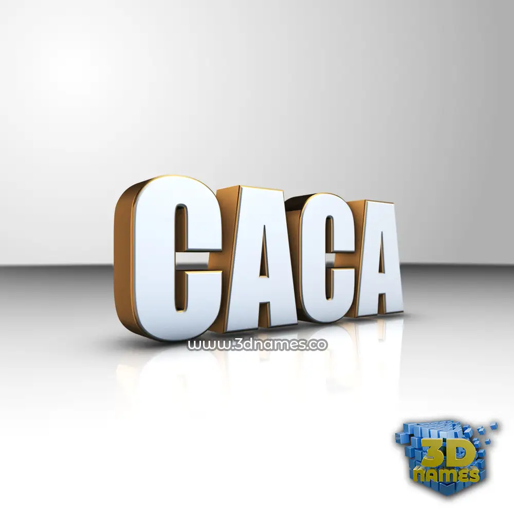 caca in White'n'Gold style - 3D name wallpaper