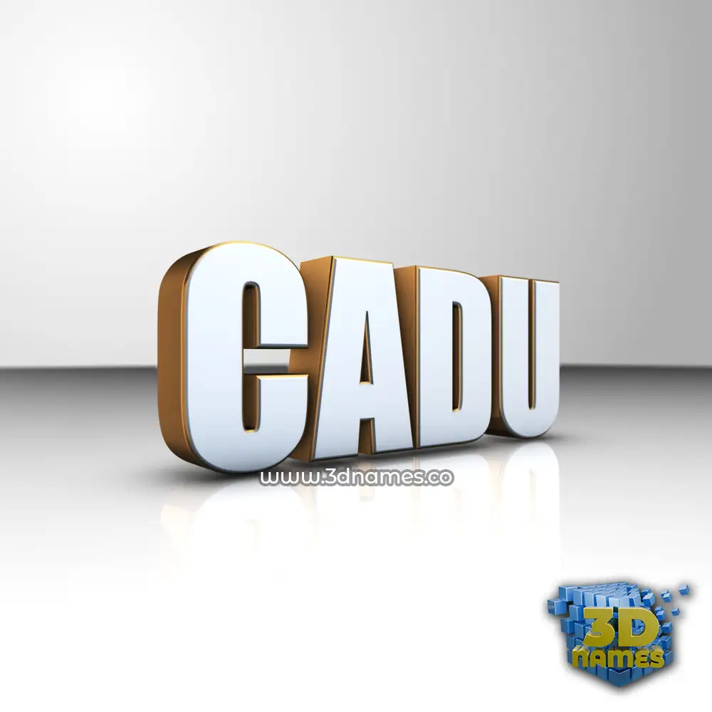cadu in White'n'Gold style - 3D name wallpaper
