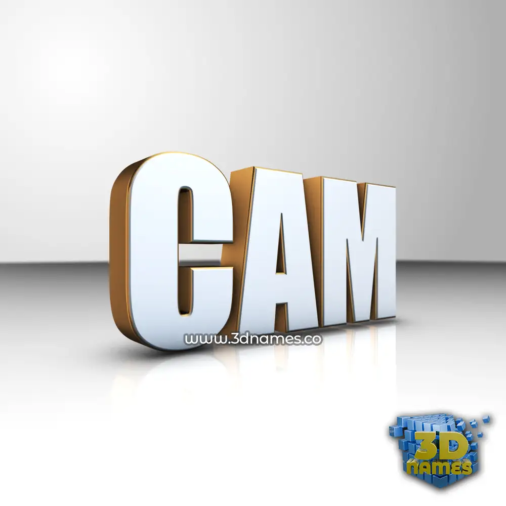 cam in White'n'Gold style - 3D name wallpaper