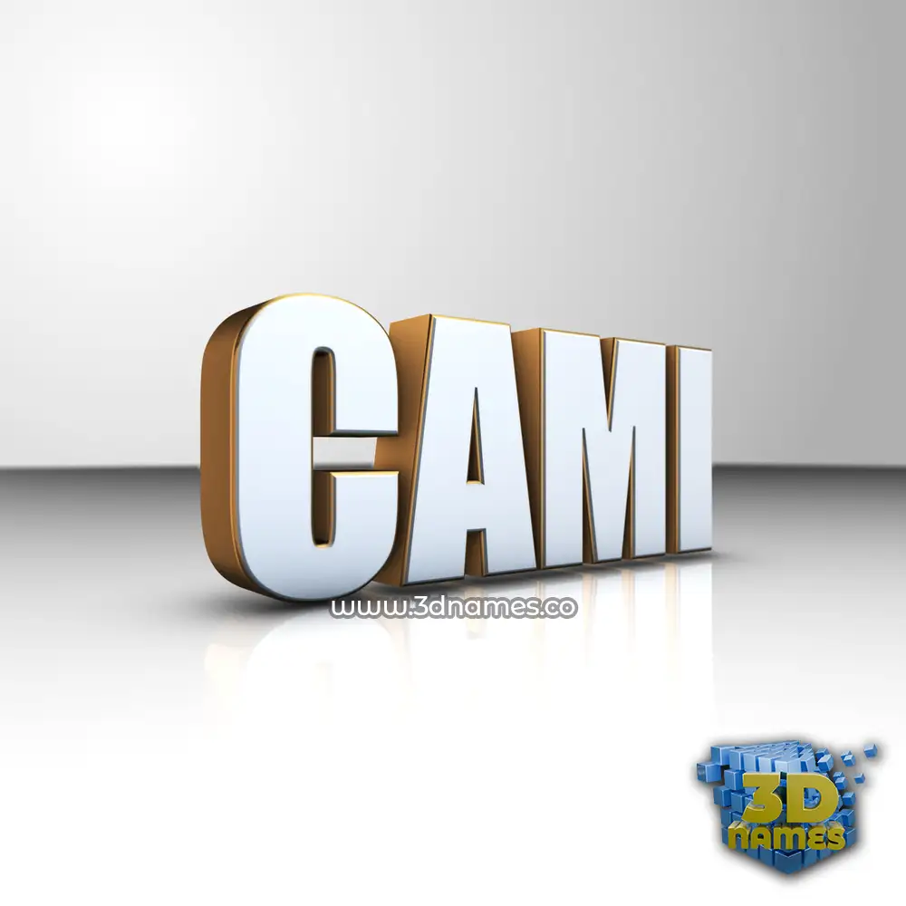 cami in White'n'Gold style - 3D name wallpaper