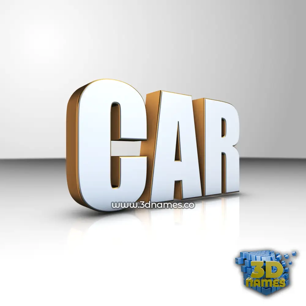 car in White'n'Gold style - 3D name wallpaper