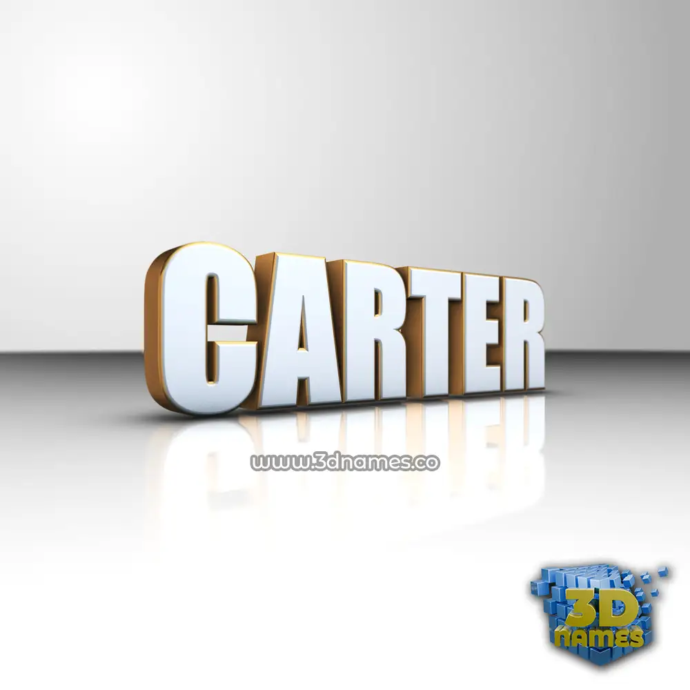 carter in White'n'Gold style - 3D name wallpaper