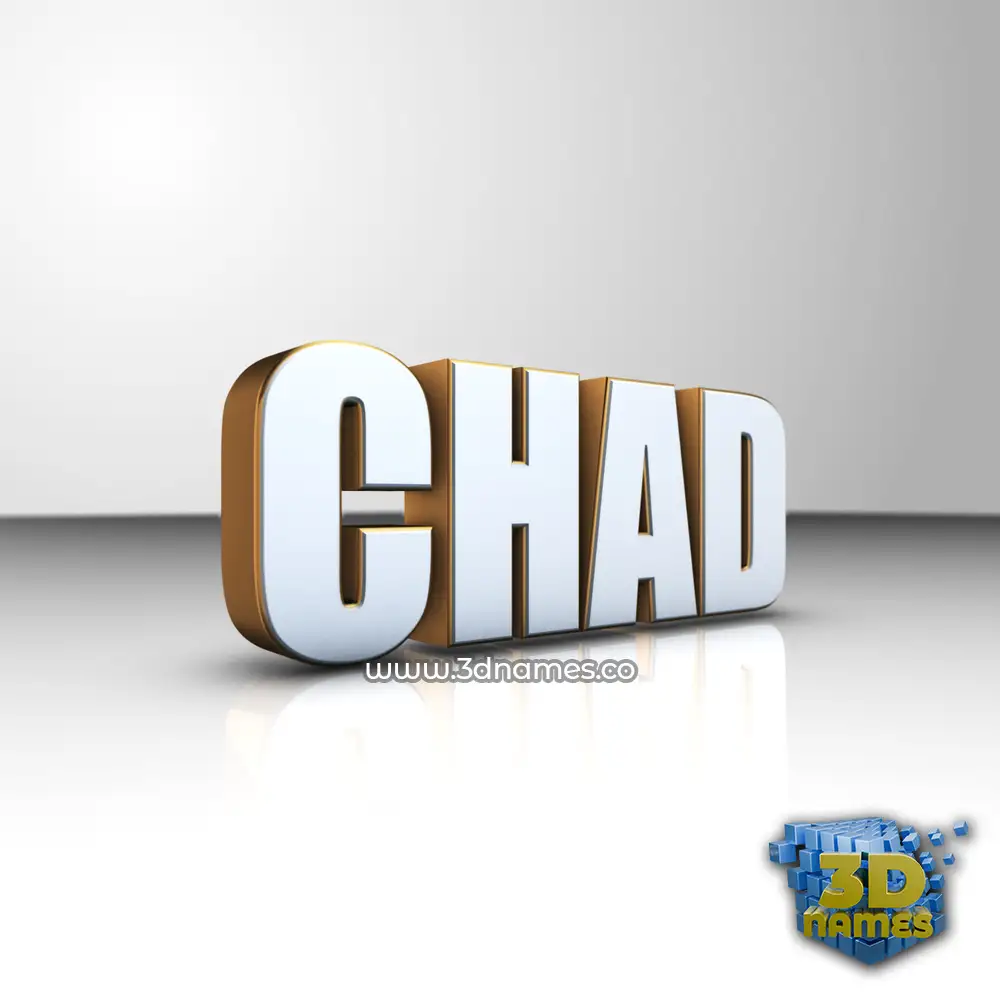 chad in White'n'Gold style - 3D name wallpaper