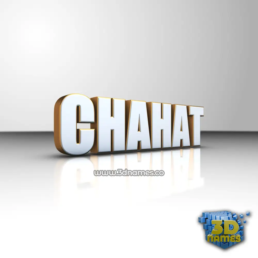 chahat in White'n'Gold style - 3D name wallpaper
