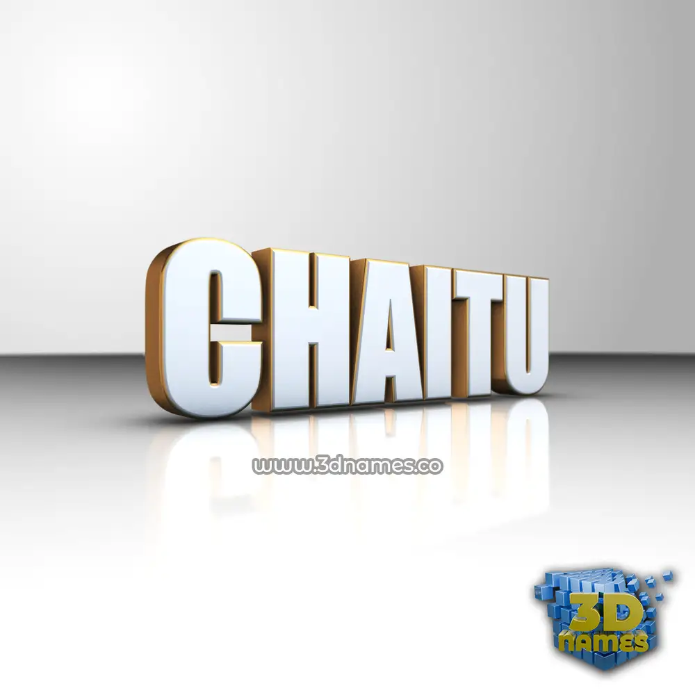 chaitu in White'n'Gold style - 3D name wallpaper