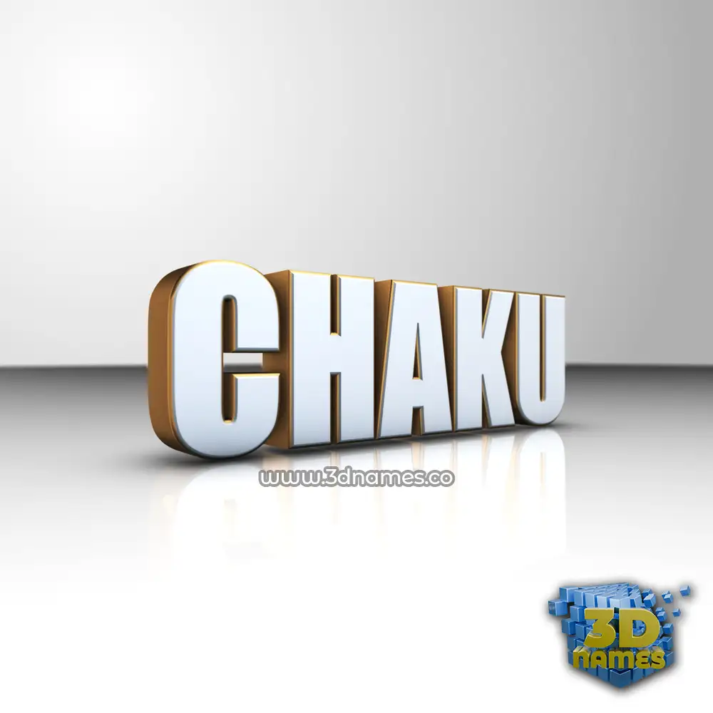 chaku in White'n'Gold style - 3D name wallpaper