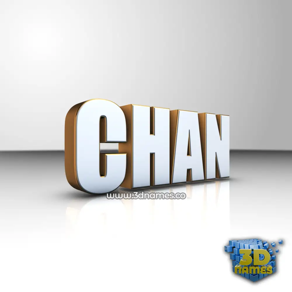chan in White'n'Gold style - 3D name wallpaper